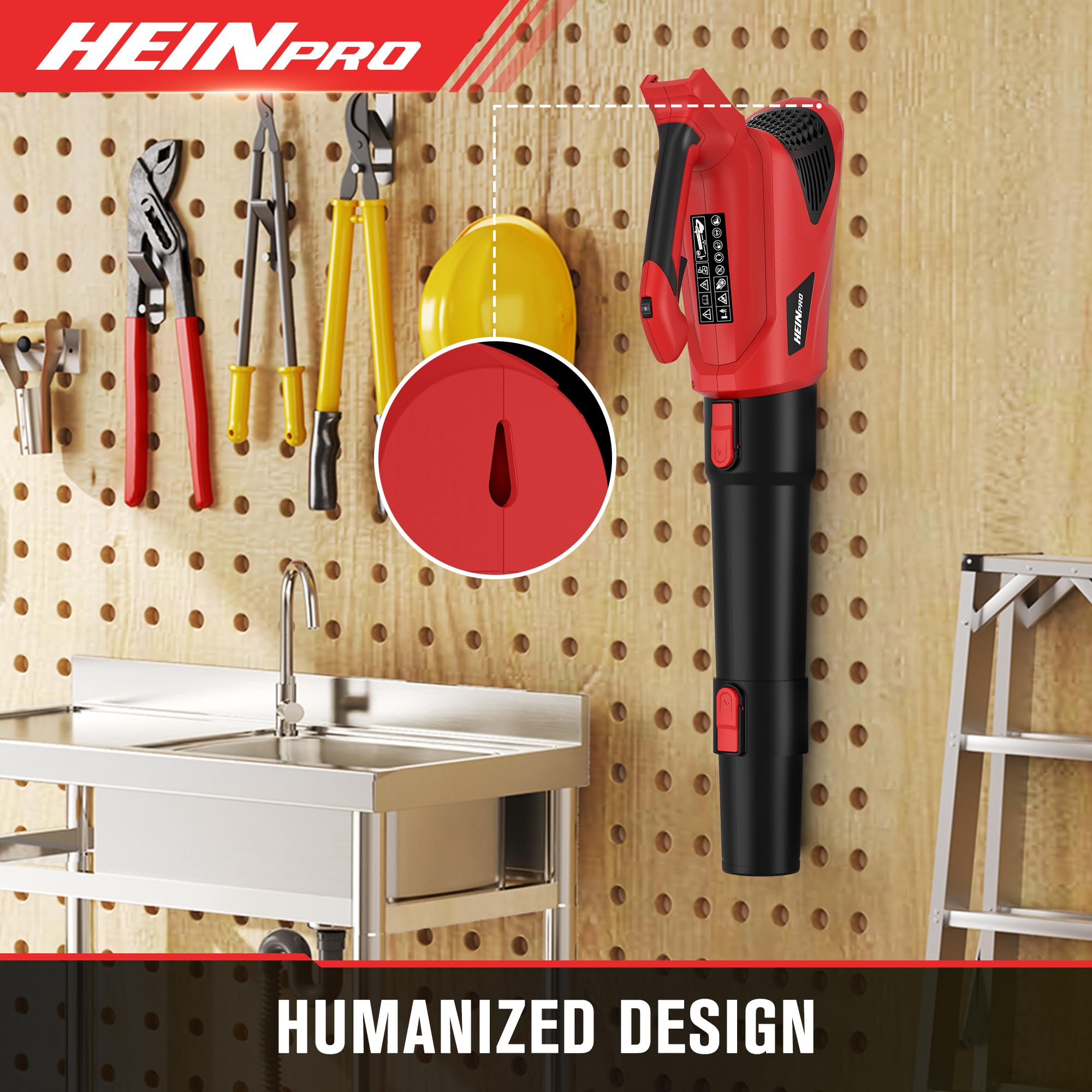HEINPRO compact design with hook allows easy storage between jobs.