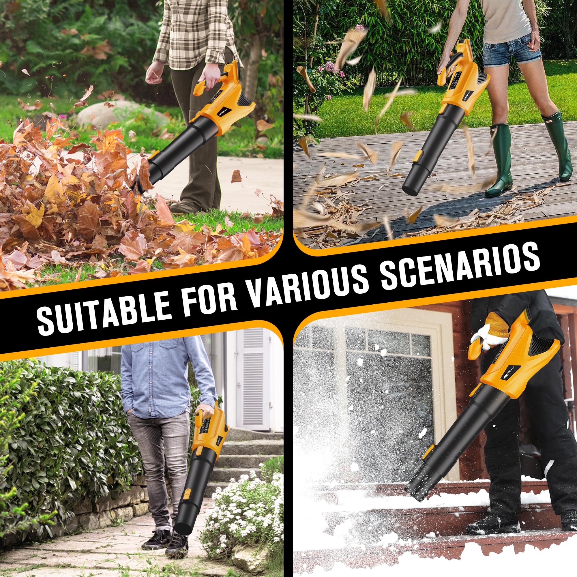 HEINPRO cordless leaf blower 5-speed control detail enables tailored performance.