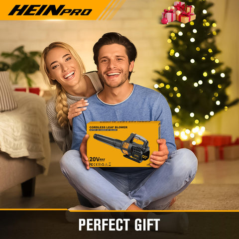 HEINPRO cordless leaf blower bottom bracket design protects battery and motor