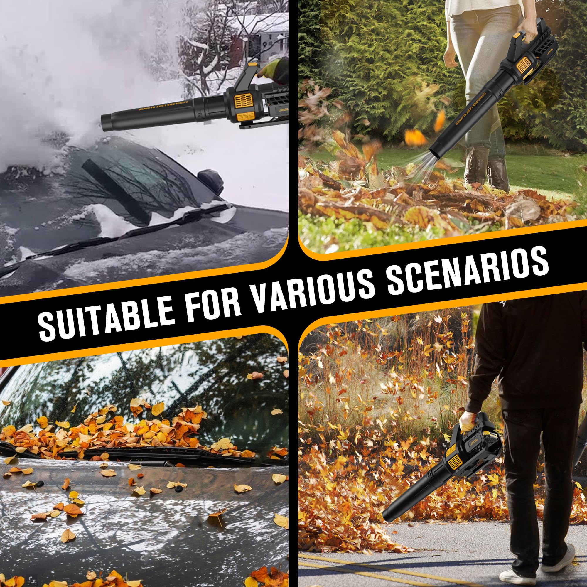 HEINPRO cordless leaf blower with overload protection for safety
