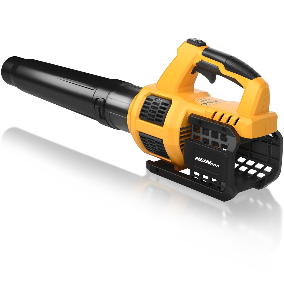 HEINPRO cordless leaf blower with turbo mode for strong air flow.
