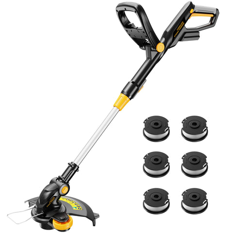 HEINPRO cordless trimmer showing DeWALT compatibility for flexible power options.