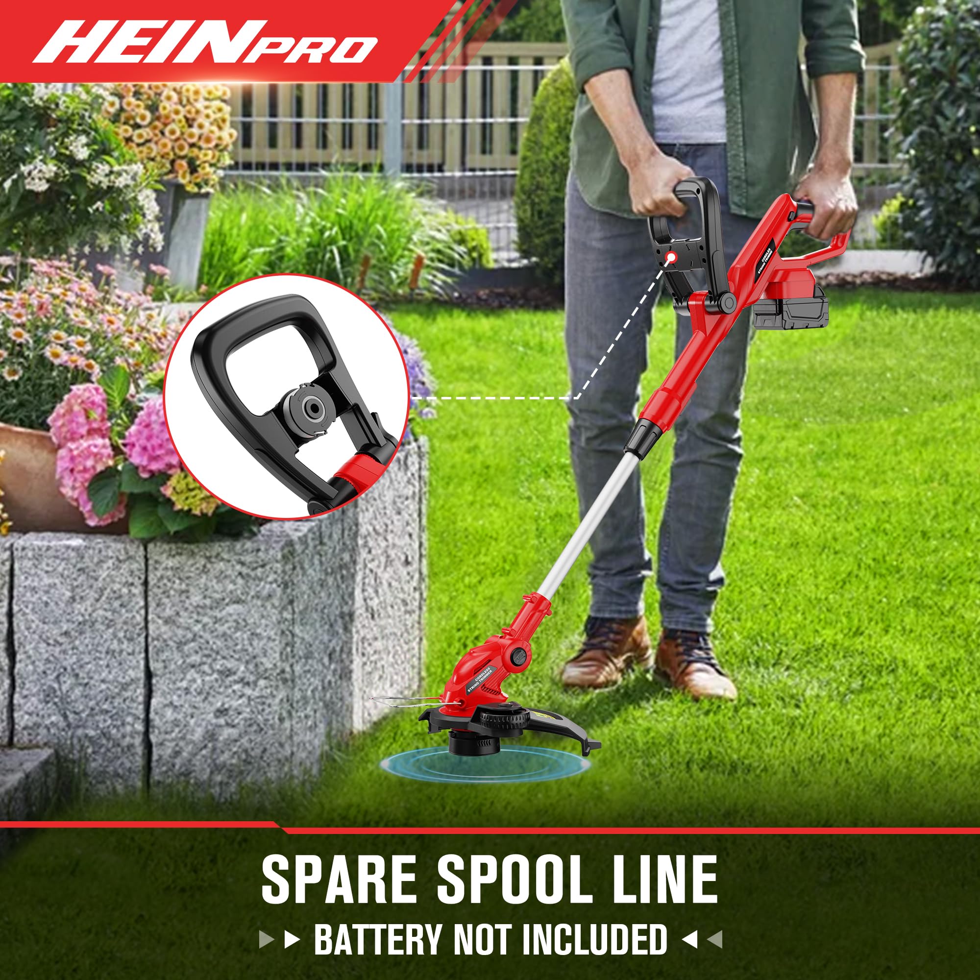 180-degree adjustable handle supports comfortable grip for any user.