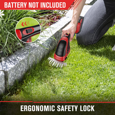 HEINPRO hedge trimmer battery-not-included note clarifies tool-only purchase.