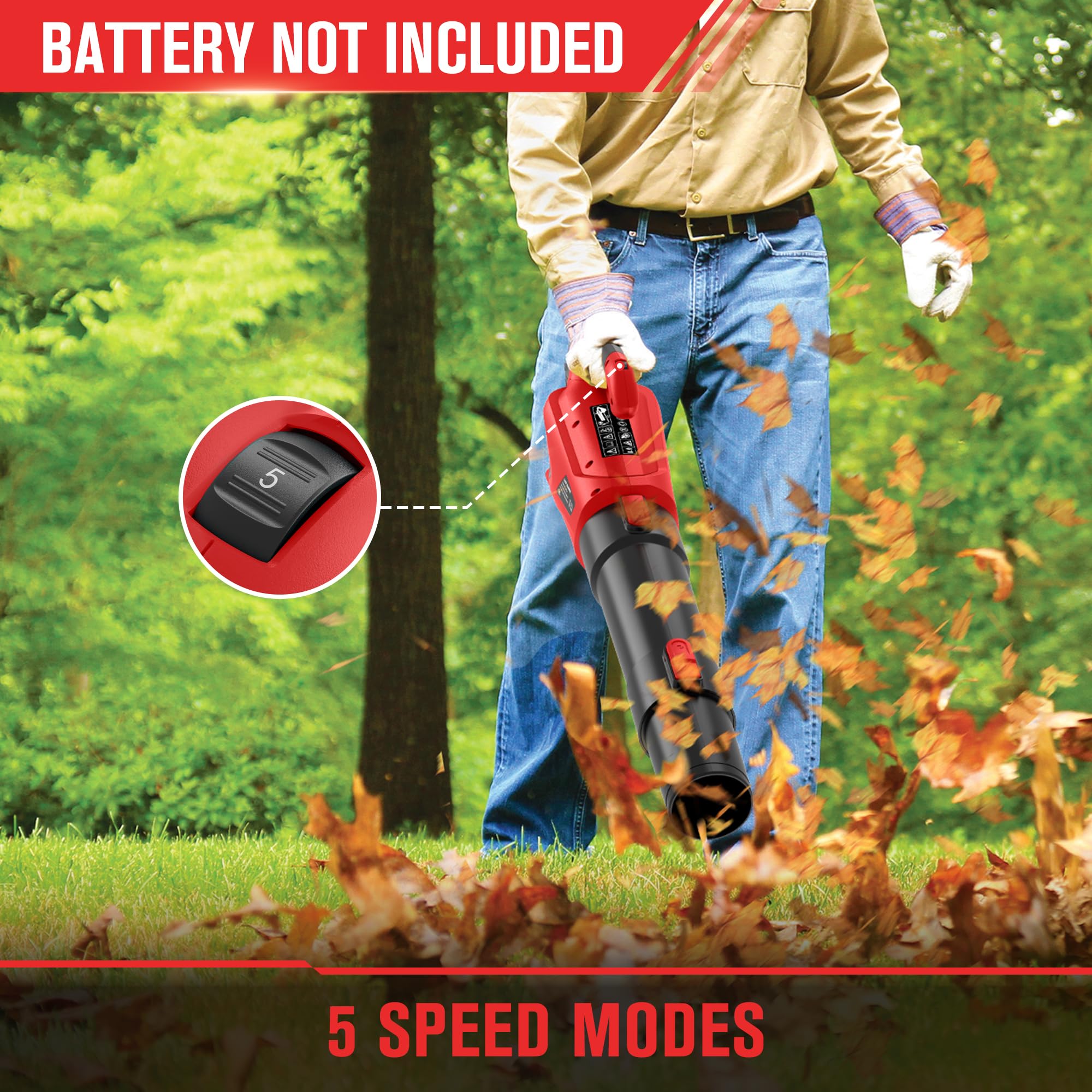 HEINPRO high-power copper motor boosts suction and efficiency in leaf clearing.