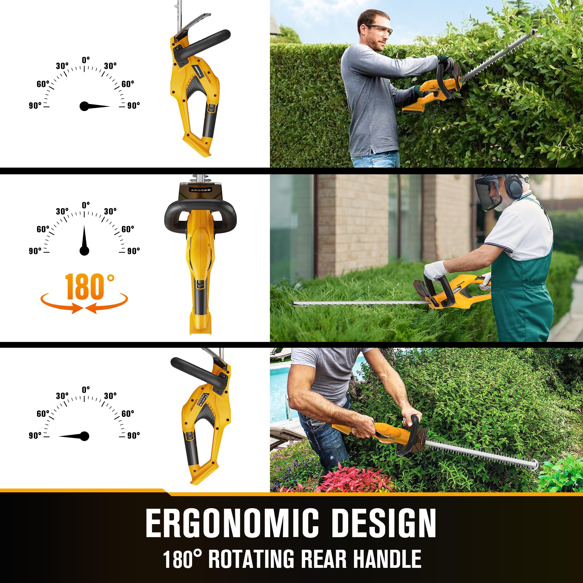 HEINPRO lightweight hedge trimmer reduces arm fatigue in long sessions