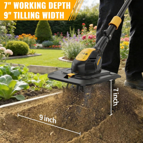 HEINPRO rototiller operates at 360 RPM for efficient soil cultivation.
