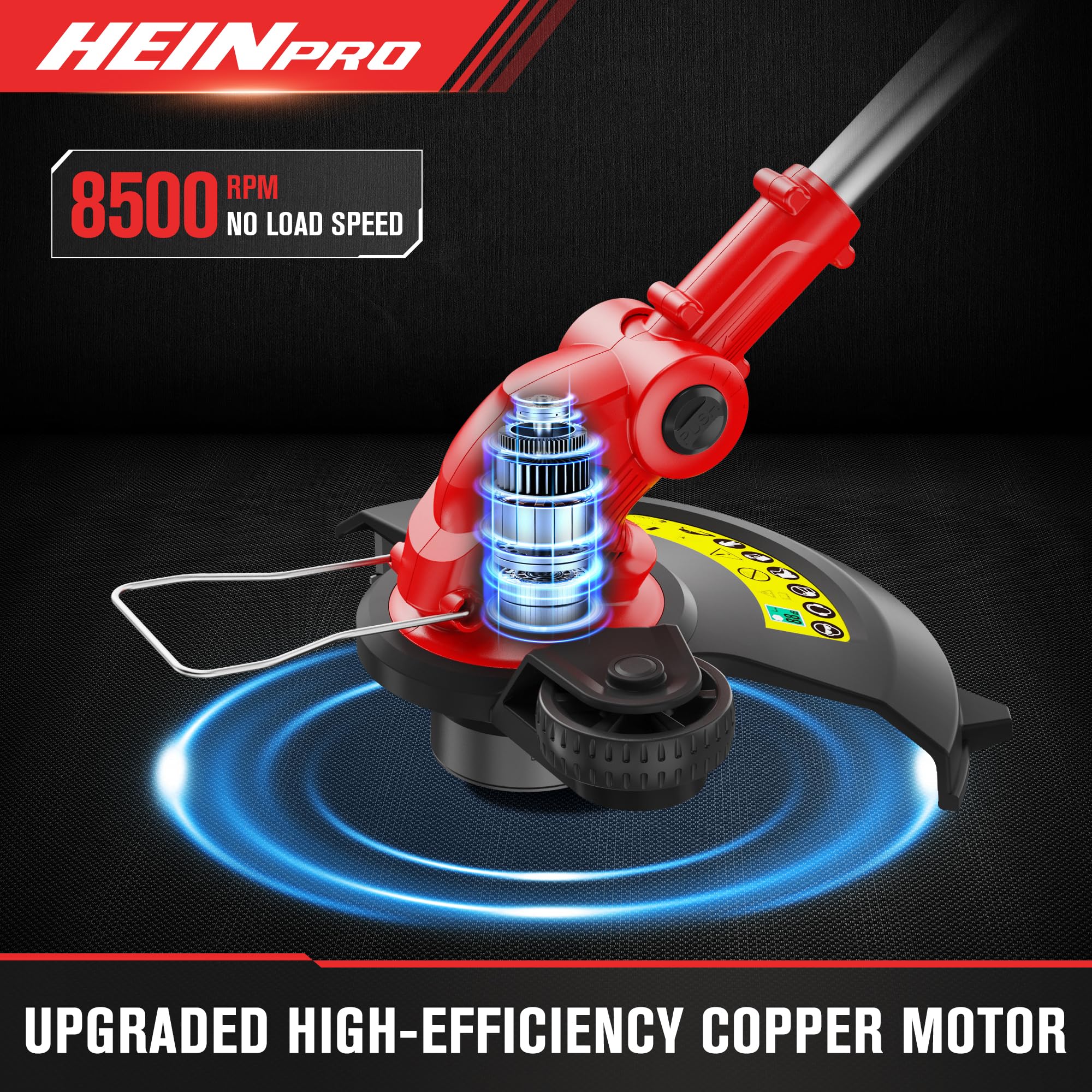 Upgraded copper motor provides higher speed with lower noise during trimming.