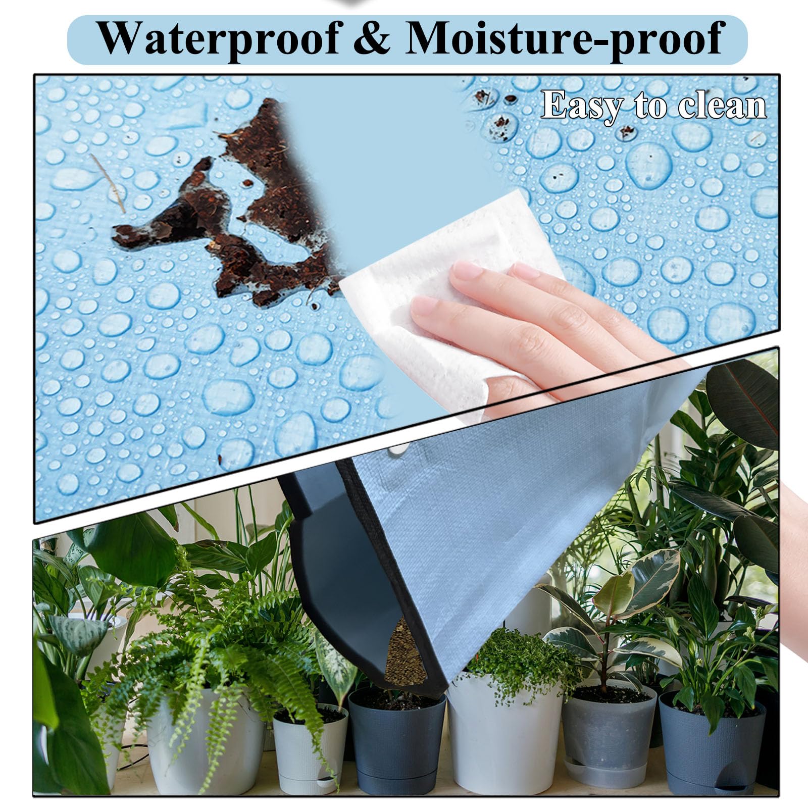 HejVulkan multi-purpose floor mat blue doubles as a workspace protector.
