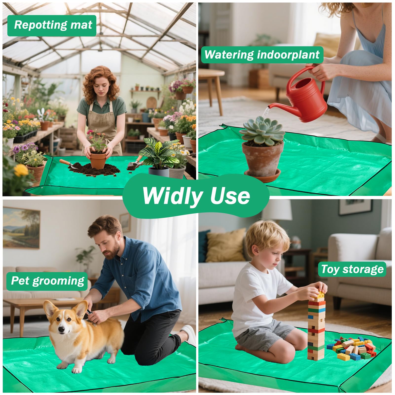 HejVulkan repotting mat supports pet area and home use for mess management