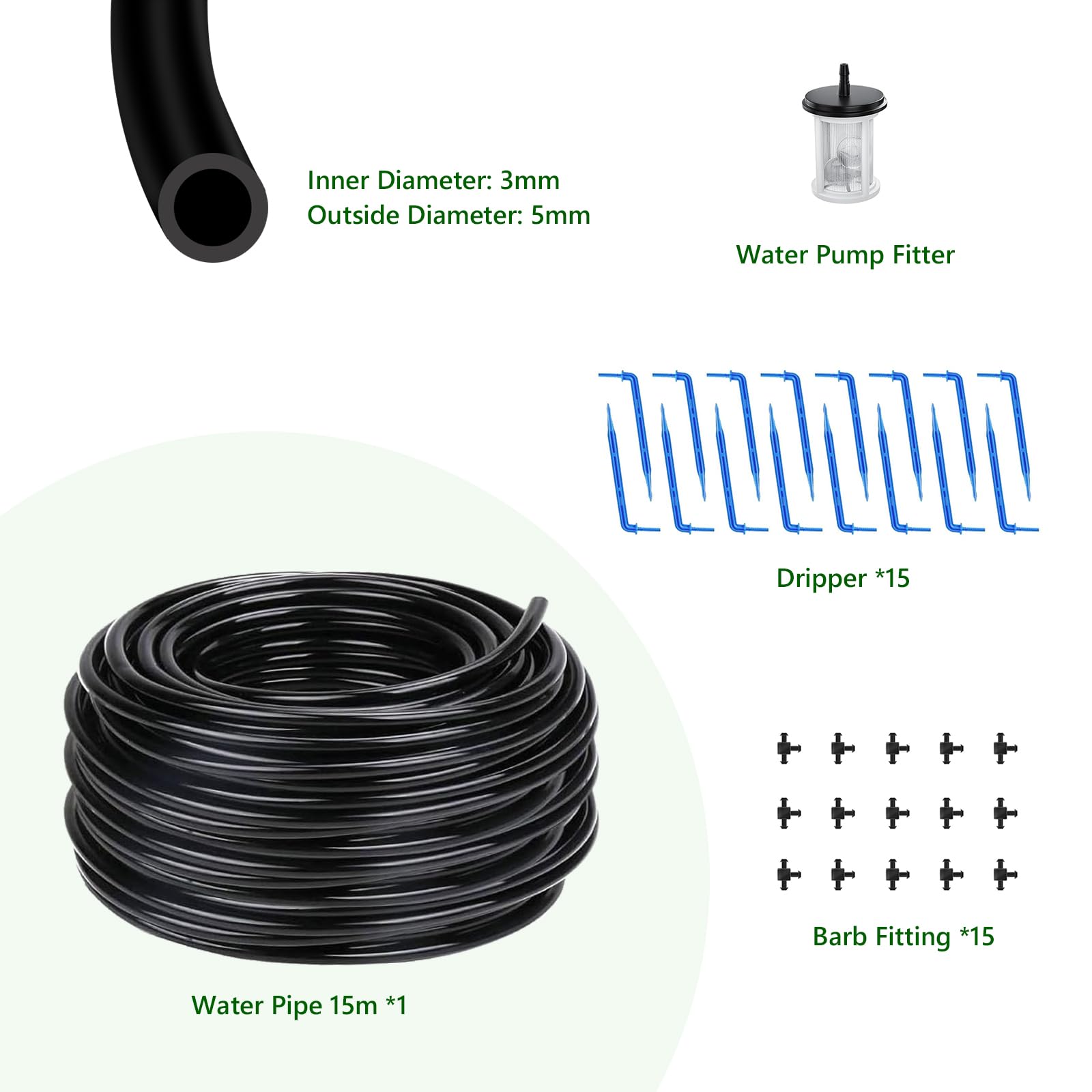 HEKIWAY 49ft tubing and drippers setup for balcony gardening.