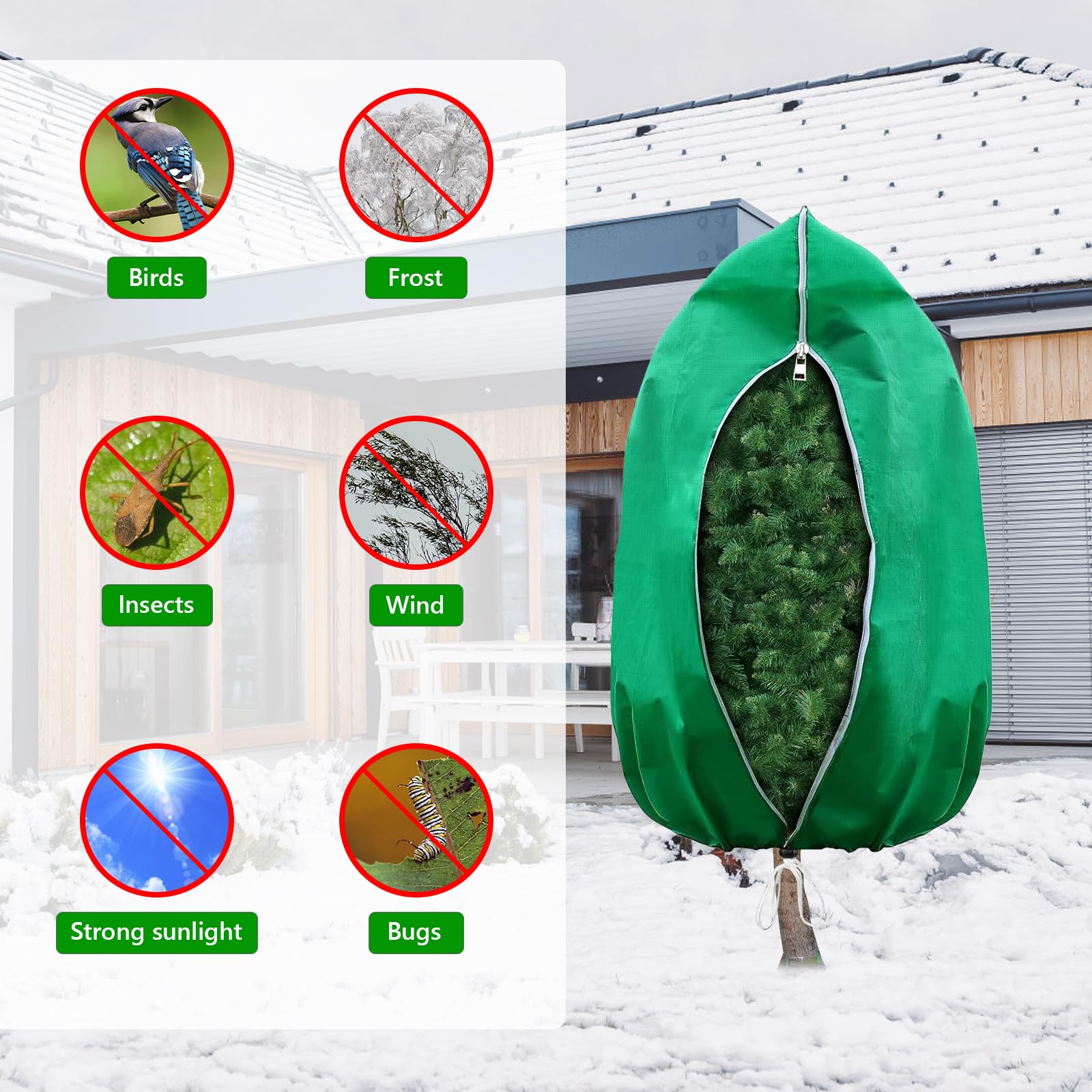 Breathable HEKIWAY fabric allows airflow while shielding plants.