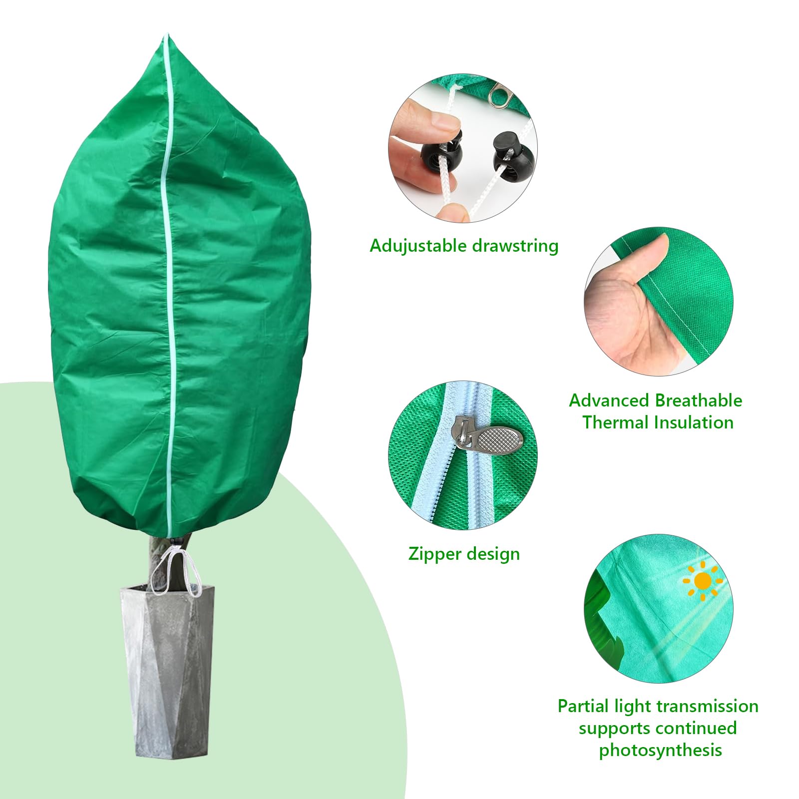 Zipper and drawstring on HEKIWAY cover for quick checks.