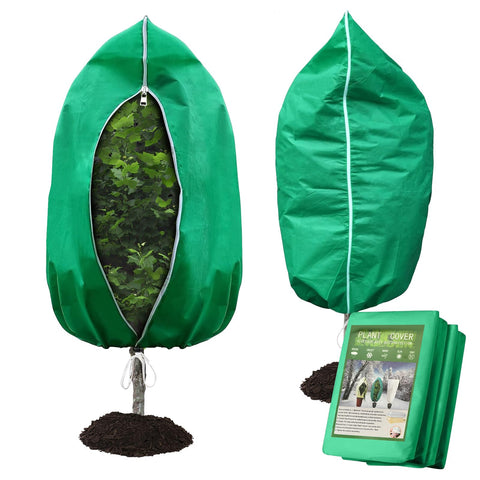 HEKIWAY plant freeze cover over a tree protecting from frost.