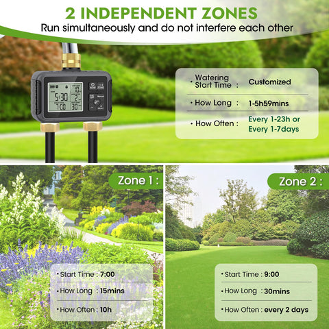 HEKIWAY smart water timer control panel for easy scheduling.