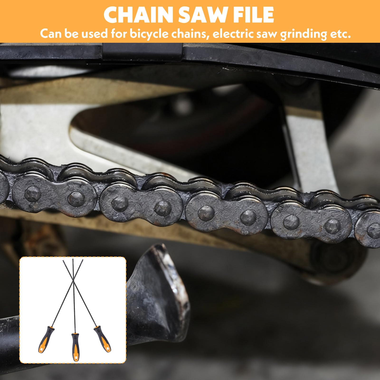 Hekoujiub file set suitable for home and field chainsaw upkeep.