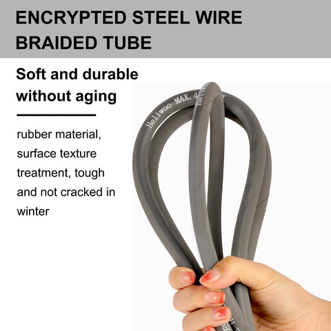Heliwoo 248°F temperature rated hose supports hot water tasks.