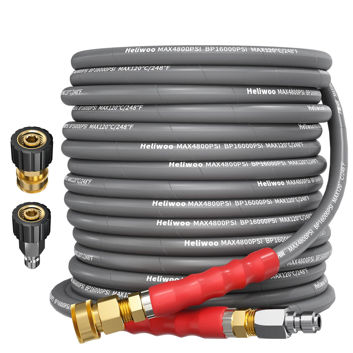 Heliwoo 38 pressure washer hose 50 ft extending reach for large exterior surfaces