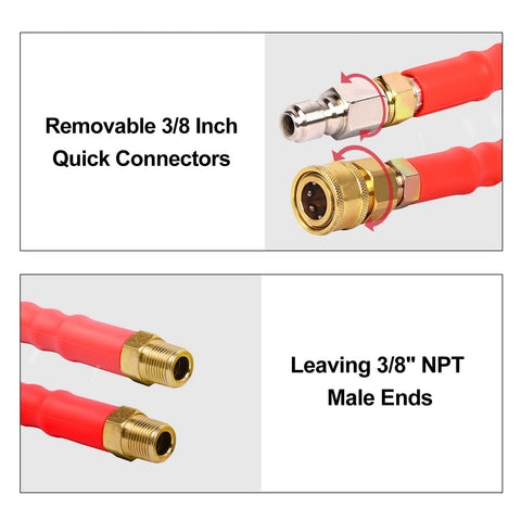 Heliwoo 3/8-inch quick-connect ends save time during setup.