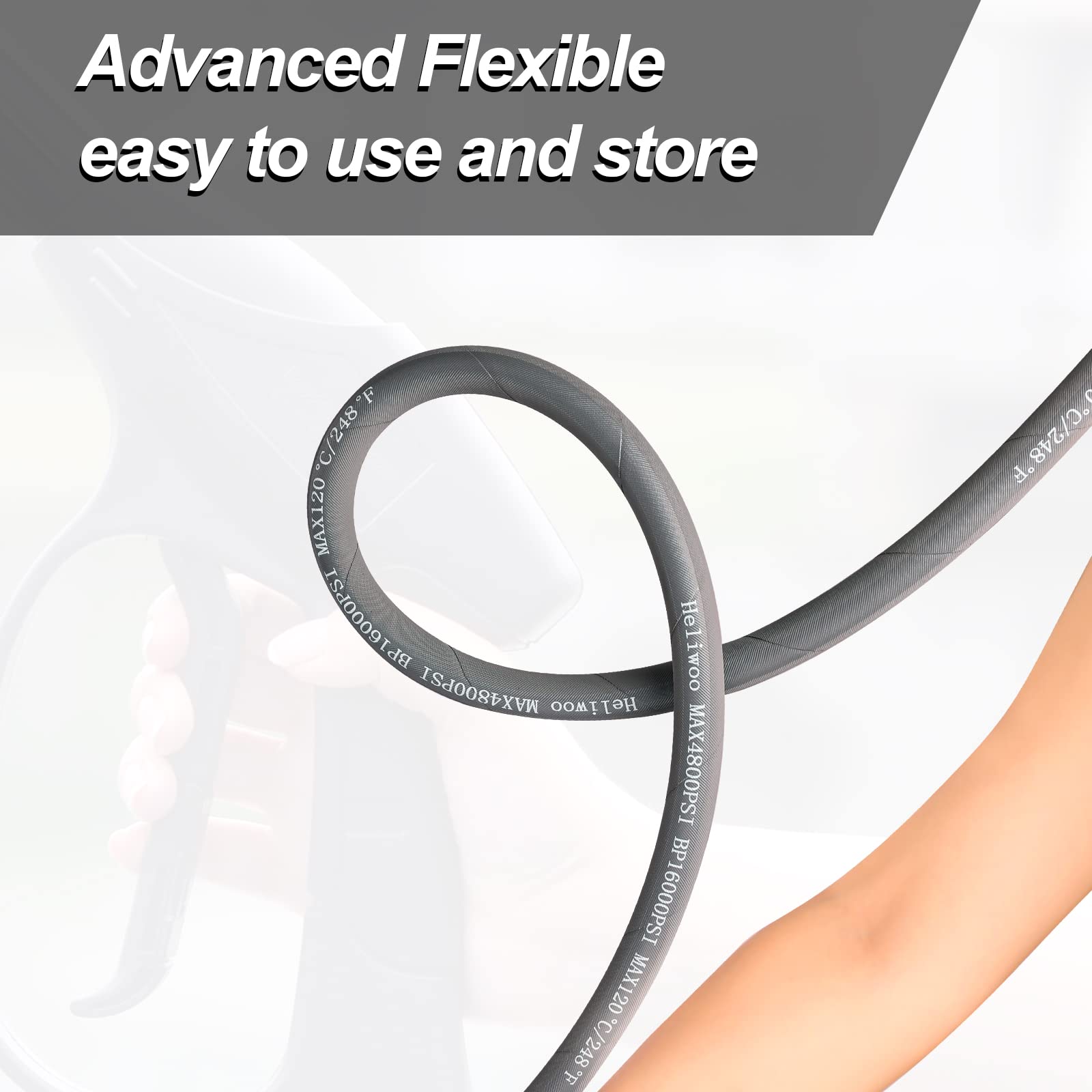 Heliwoo kink-resistant design keeps water flowing during busy projects.