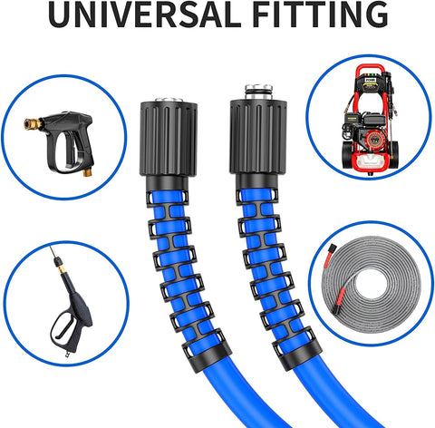 Heliwoo lightweight flexible hose ideal for extended cleaning sessions.