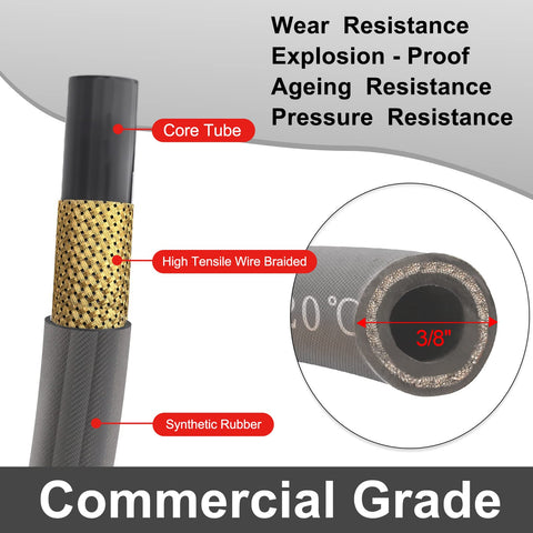 Heliwoo steel-braided exterior resists kinks during heavy use.