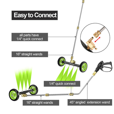 Heliwoo two position pivot enhances ergonomic undercarriage cleaning during outdoor maintenance