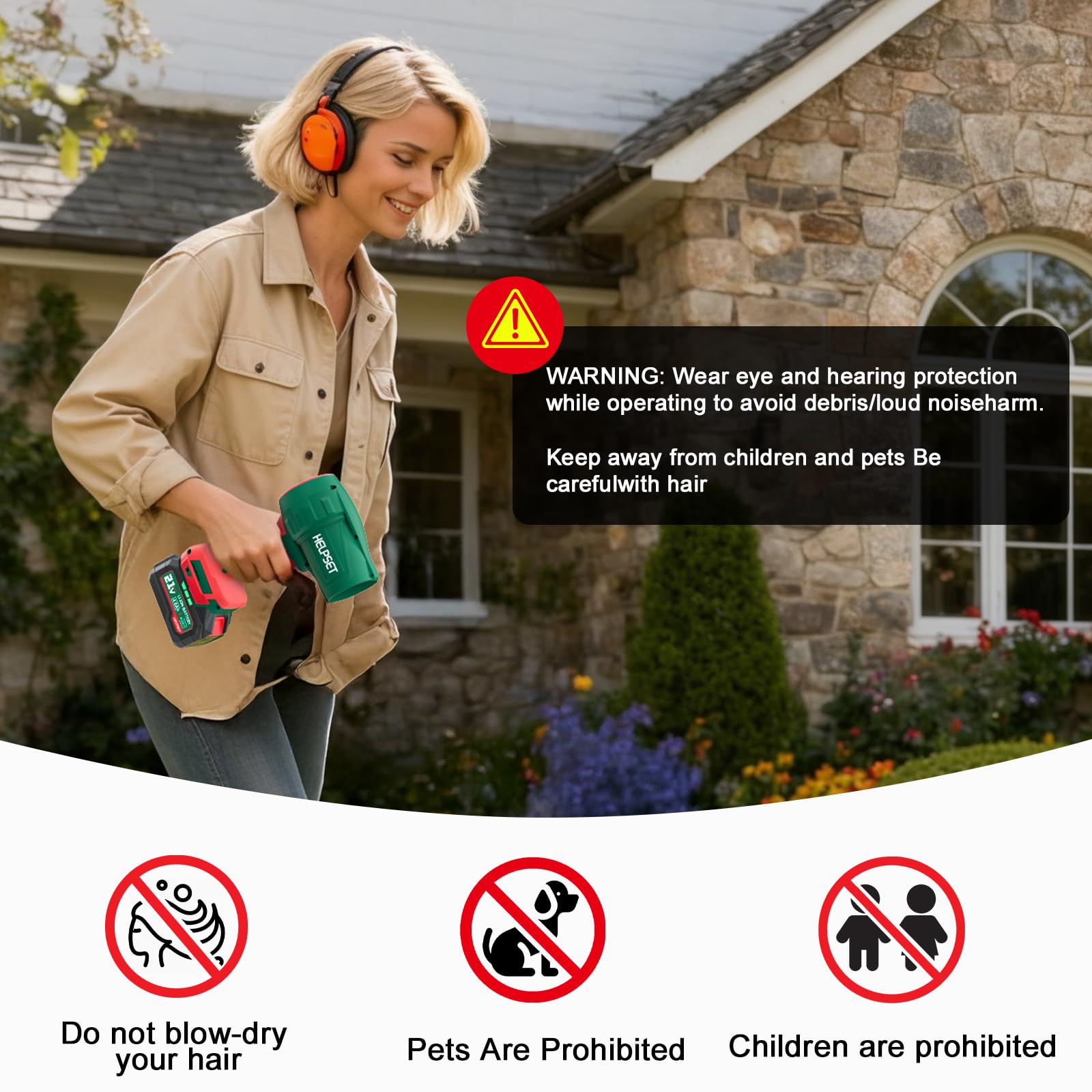 HelpSet cordless leaf blower after-sales support with a 30-day return policy