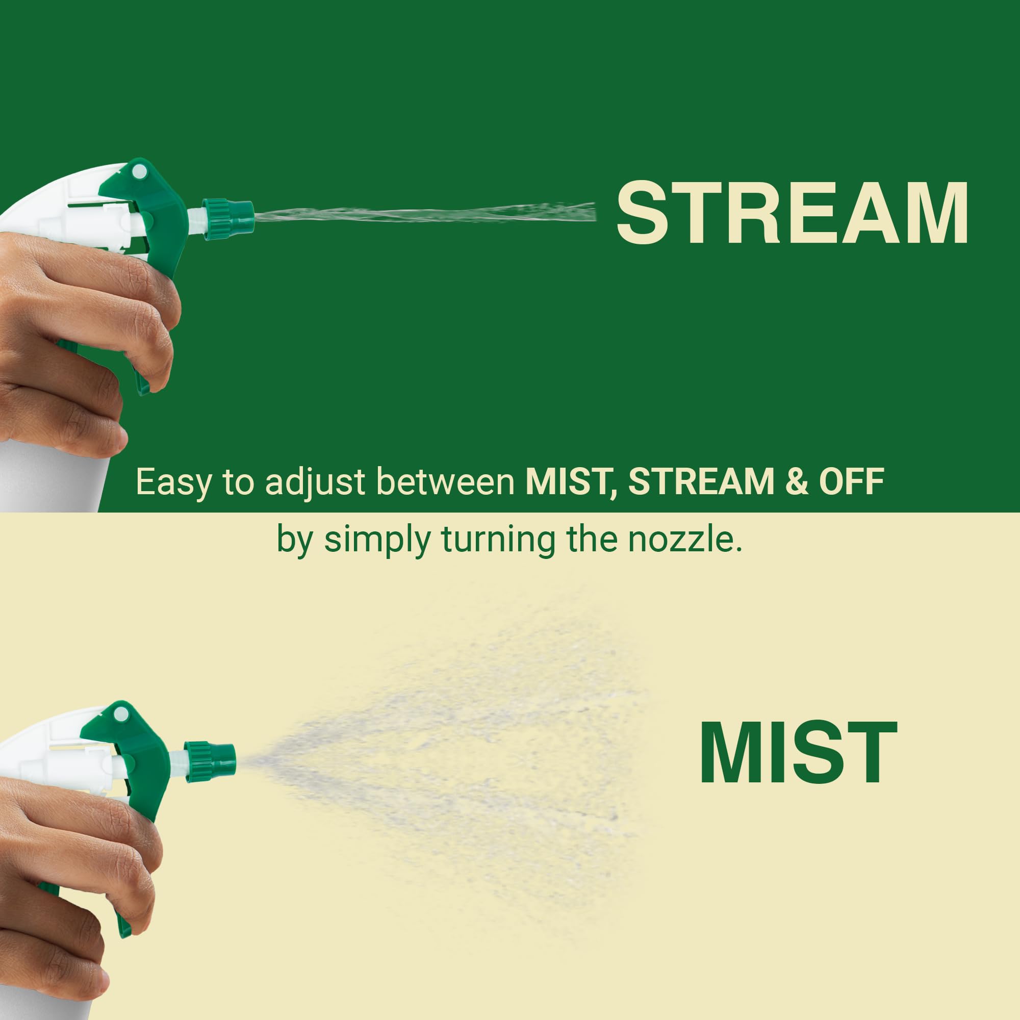 Heluva Green heavy-duty trigger suits sanitizing, cleaning, and gardening tasks.