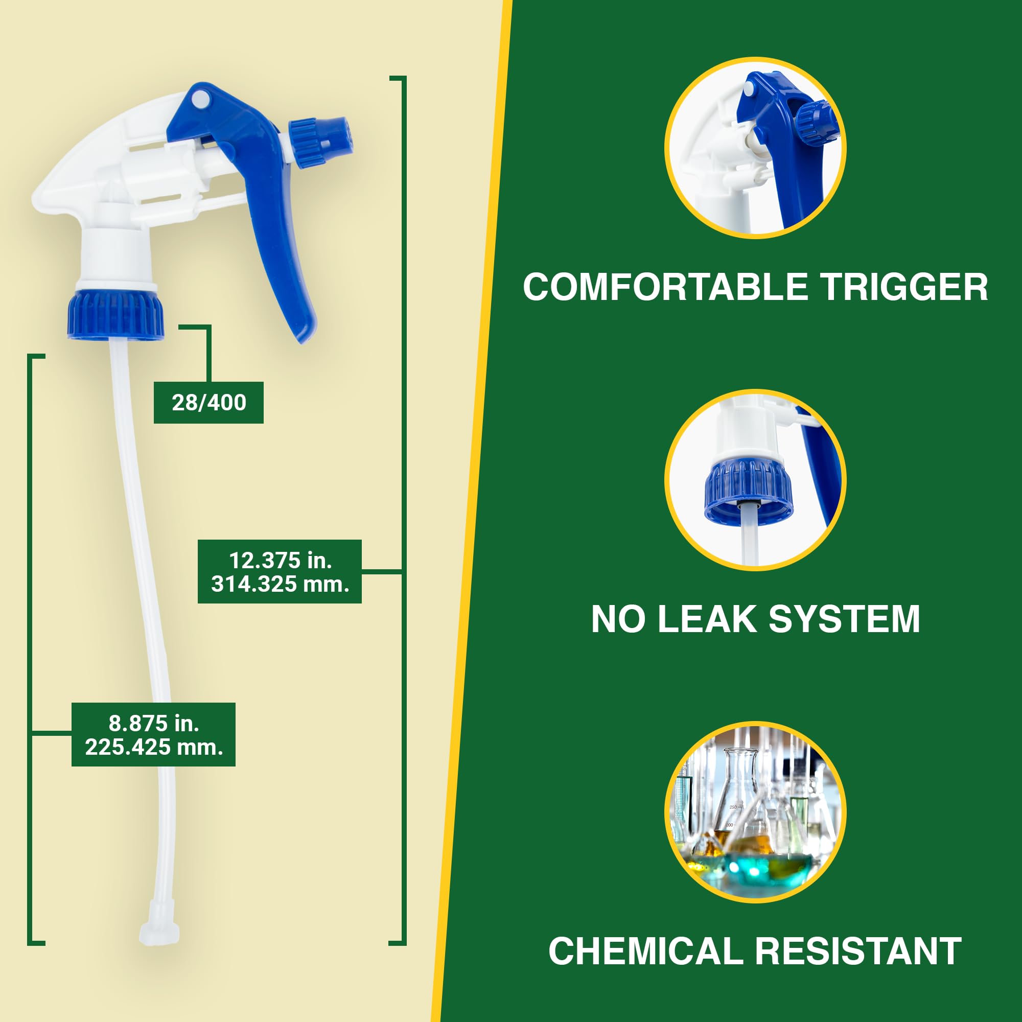Heluva Green leak-proof trigger demonstrates secure, mess-free operation.