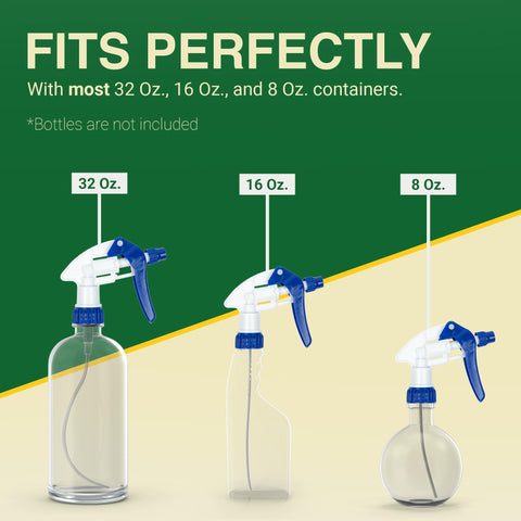 Heluva Green six-pack blue nozzle tops provide versatile sprayers for multiple applications.