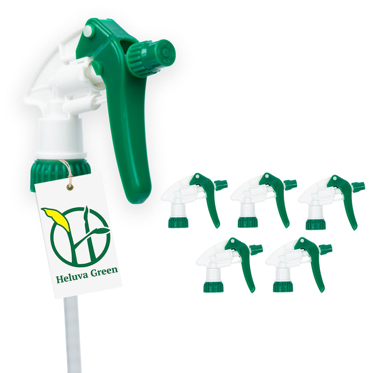 Heluva Green spray nozzle top for 8oz bottles, secure fit for controlled spray.