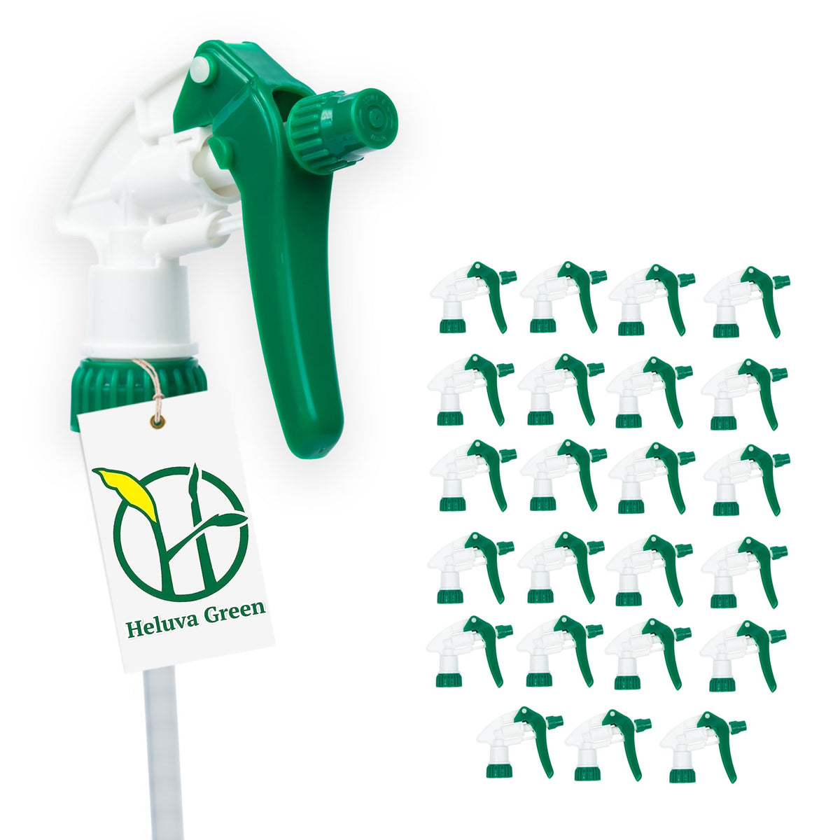 Heluva Green sprayer nozzle collection fits most bottles for quick replacements and consistent spray.