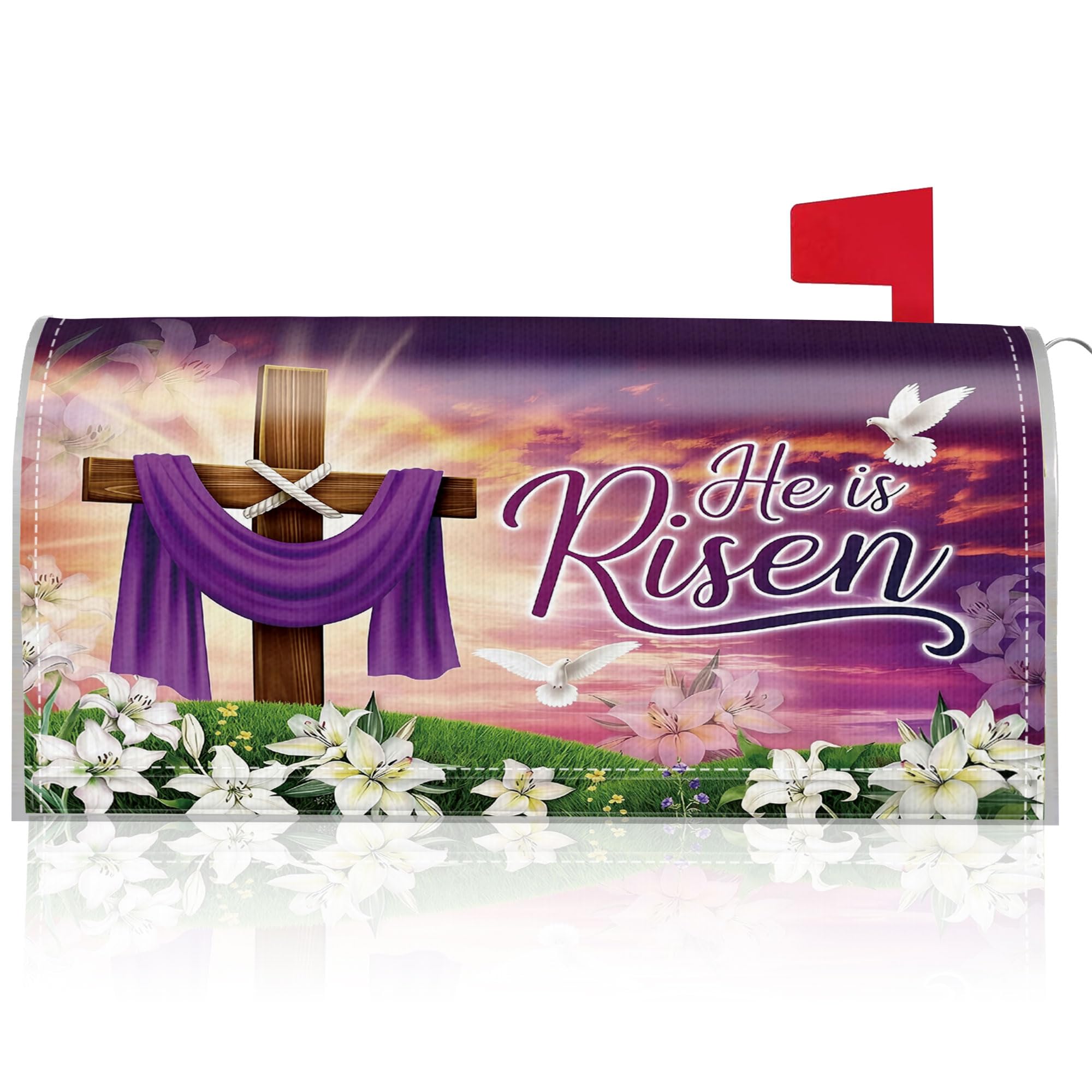 HemerVows cross Easter mailbox cover with magnetic backing for secure outdoor display