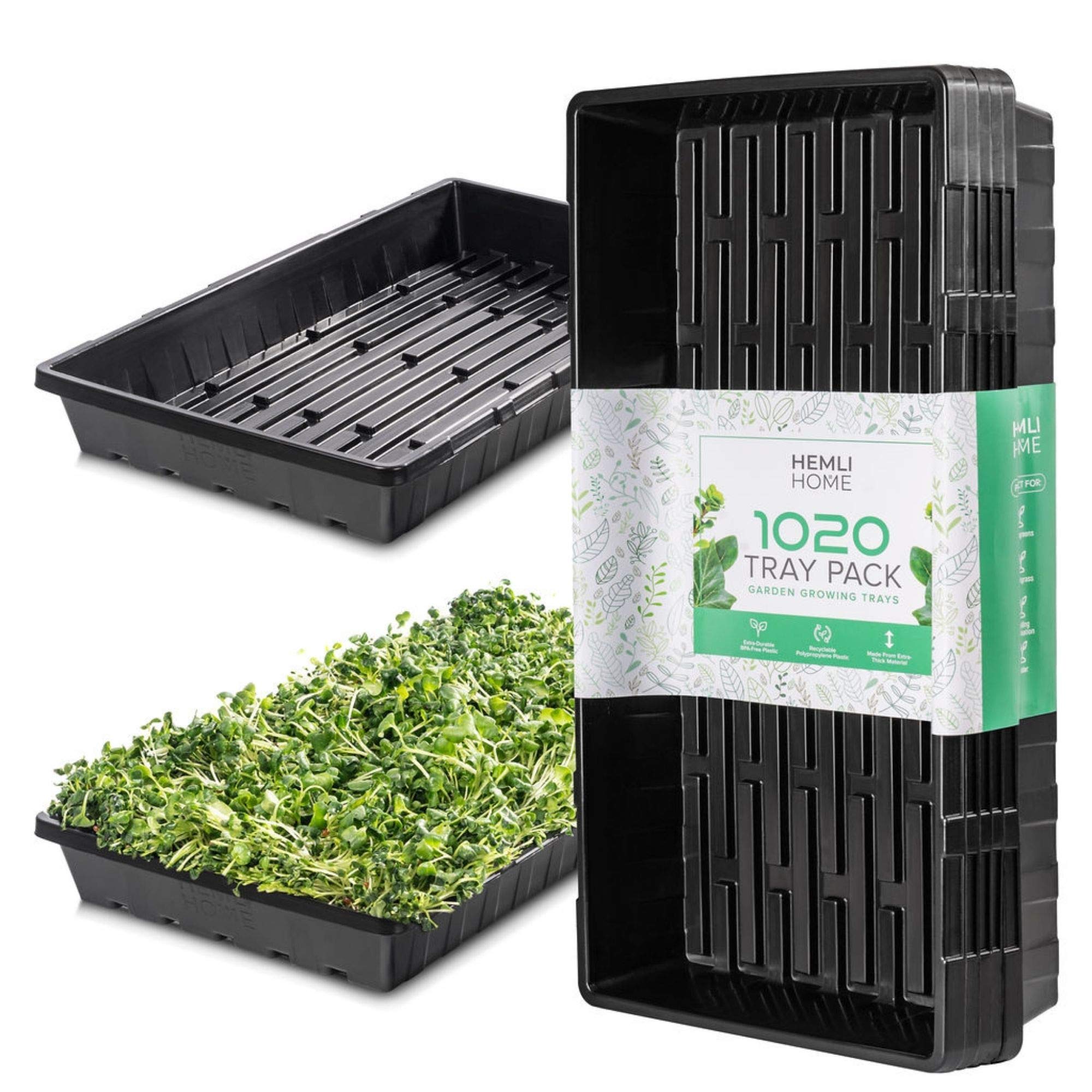 Hemlock Home Brewing 1020 trays front view shows durable, reusable germination trays for seasons