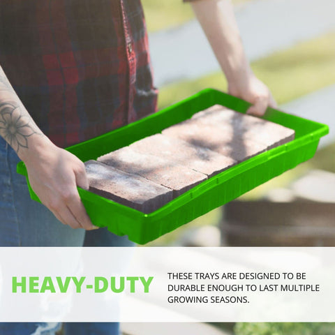 Hemlock Home Brewing 1020 seedling tray side view, extra-thick plastic resists cracking