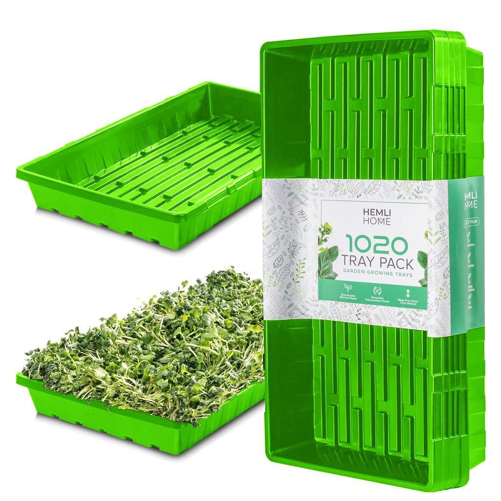 Hemlock Home Brewing 1020 seedling tray top view, durable and reusable for seed starts