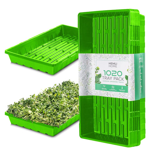 Hemlock Home Brewing 1020 seedling tray top view, durable and reusable for seed starts