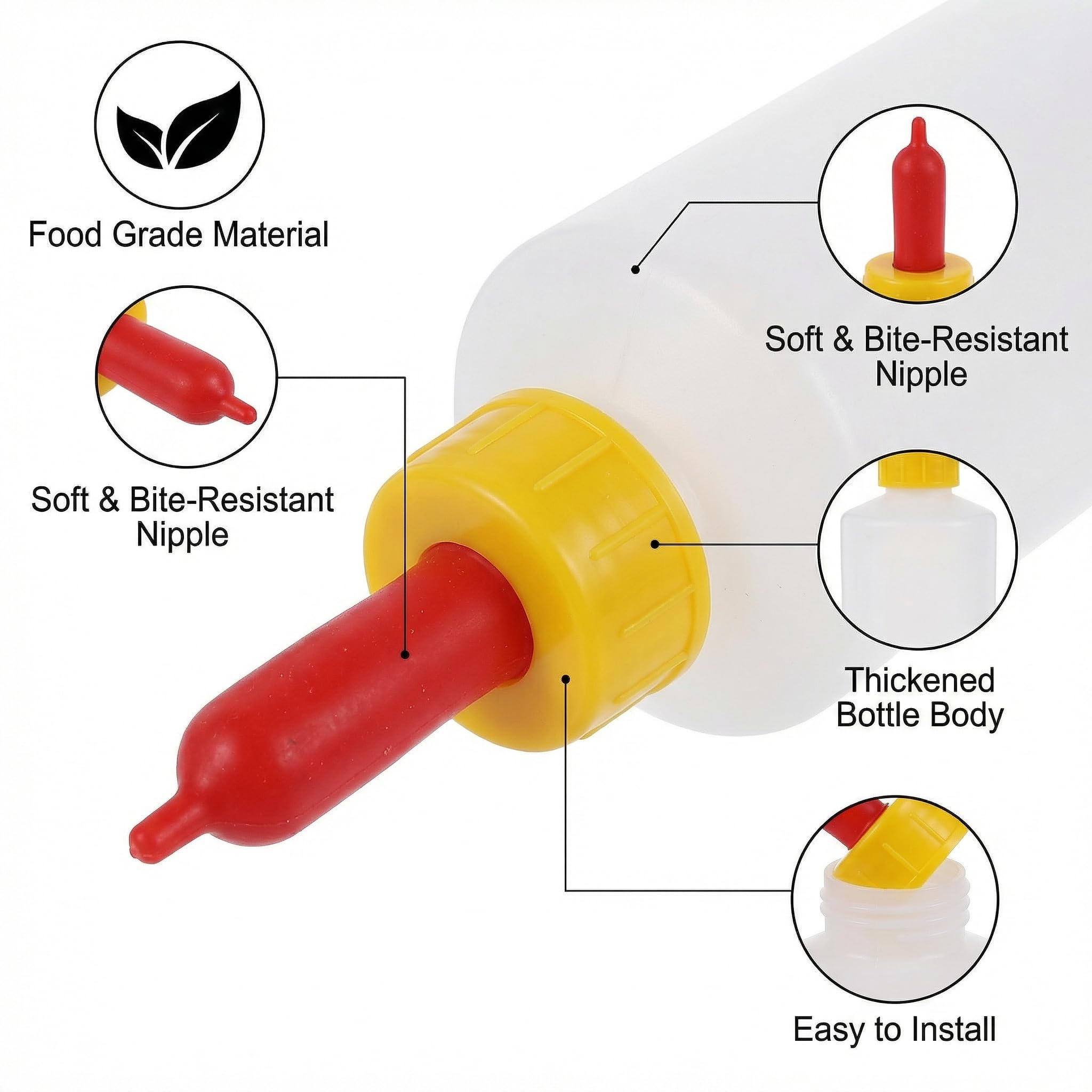 Hemoton Rotating Connector for Sheep Pacifier attaching to bottle openings.