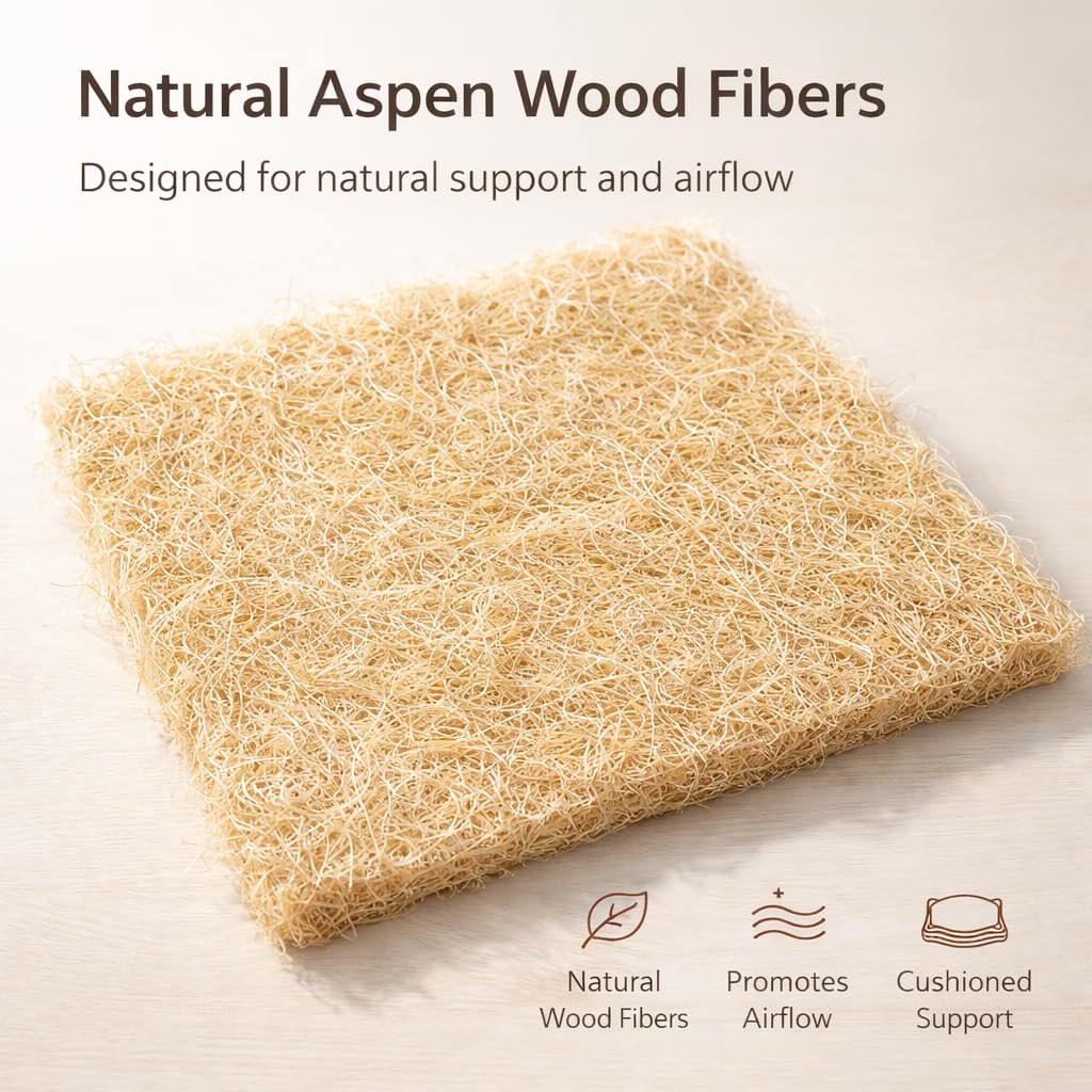 Moisture and droppings pass through excelsior fibers, keeping eggs on top for easy gathering.