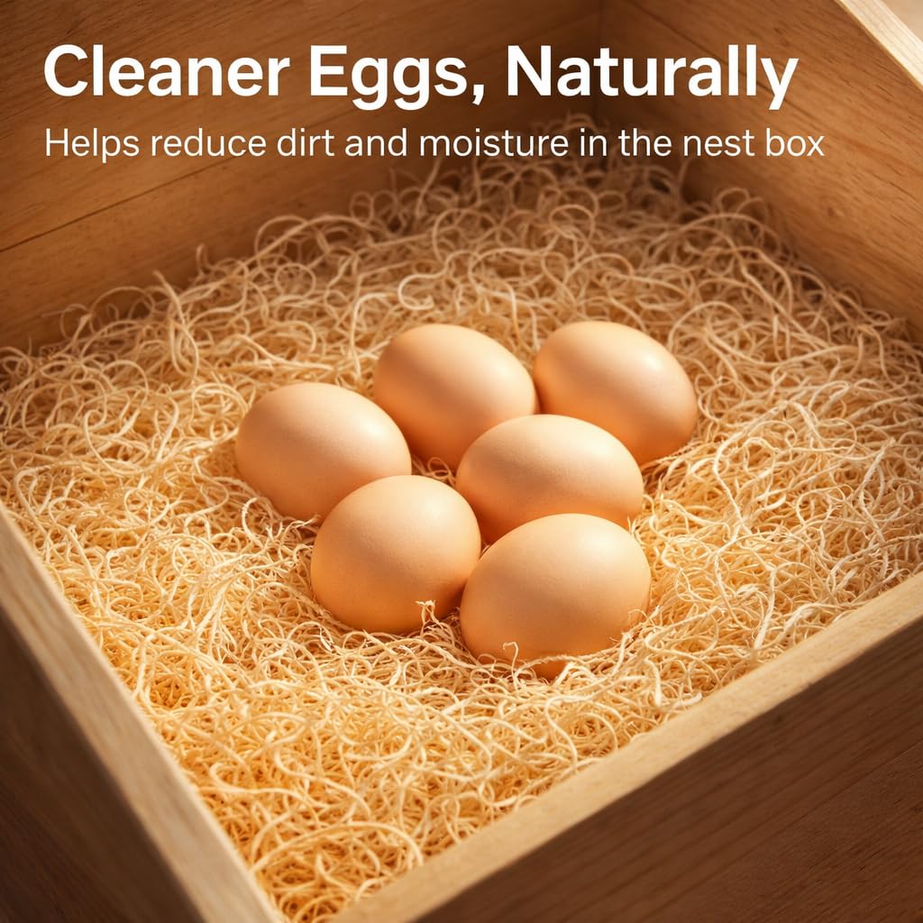 Eggs stay clean and visible as Hen Comfort nest pads minimize rolling and cracking.