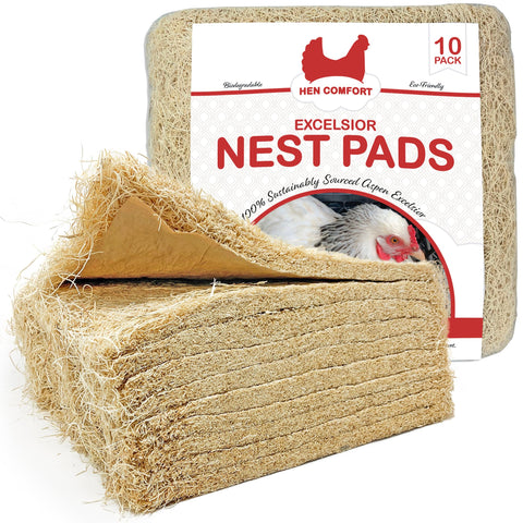 Hen Comfort nest pads in a 13x13 nest box offering natural comfort for laying hens.