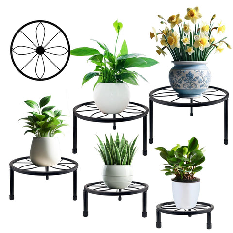 HENABLE 5-pack metal plant stands for indoor and outdoor display