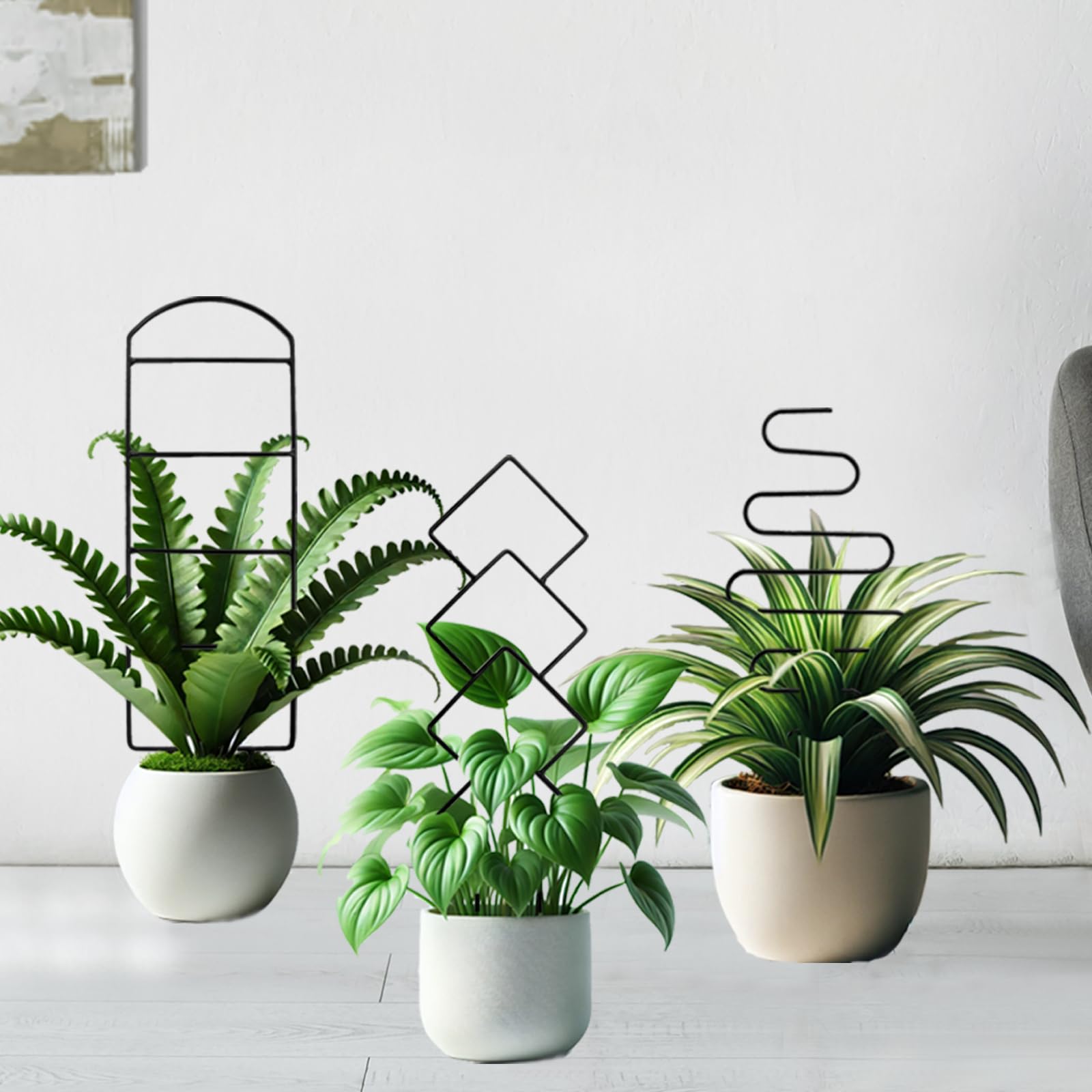HENABLE hand-welded iron trellis offers durable, rust-resistant plant support