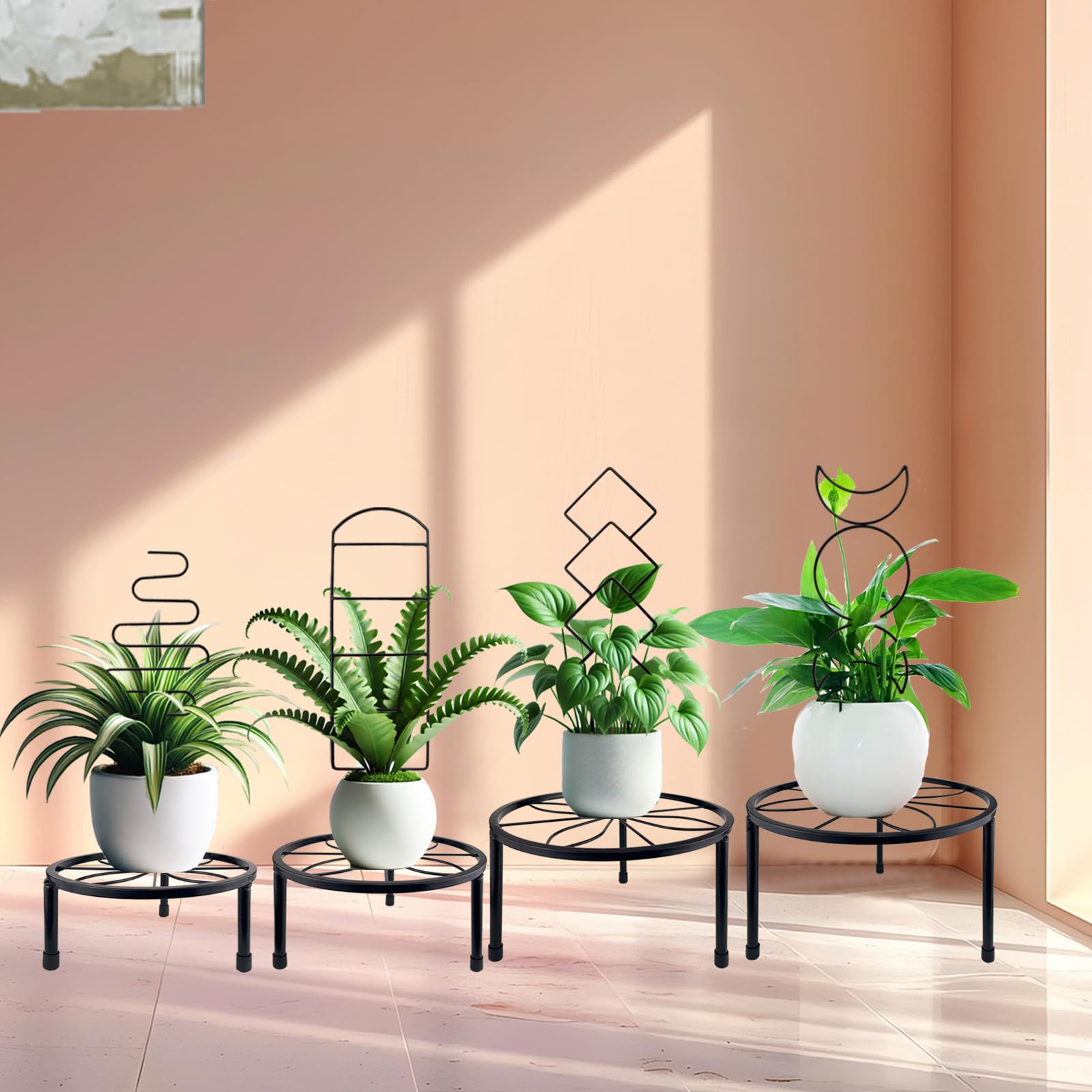 HENABLE trellis for potted plants supports ivy and cucumber in small spaces