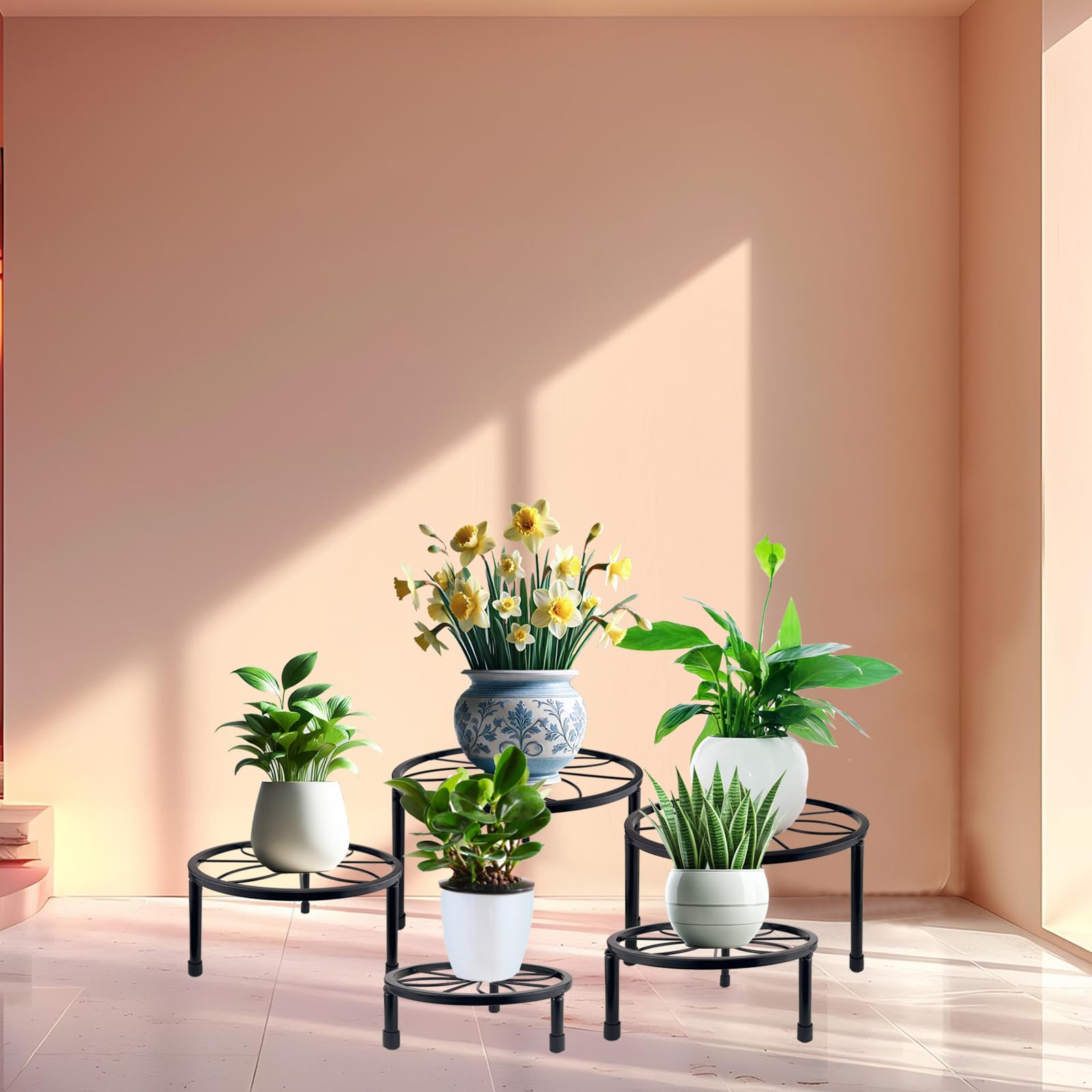 Five stands in varying sizes to fit different pots