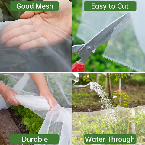 HENAYUK easy-install netting draped over garden rows
