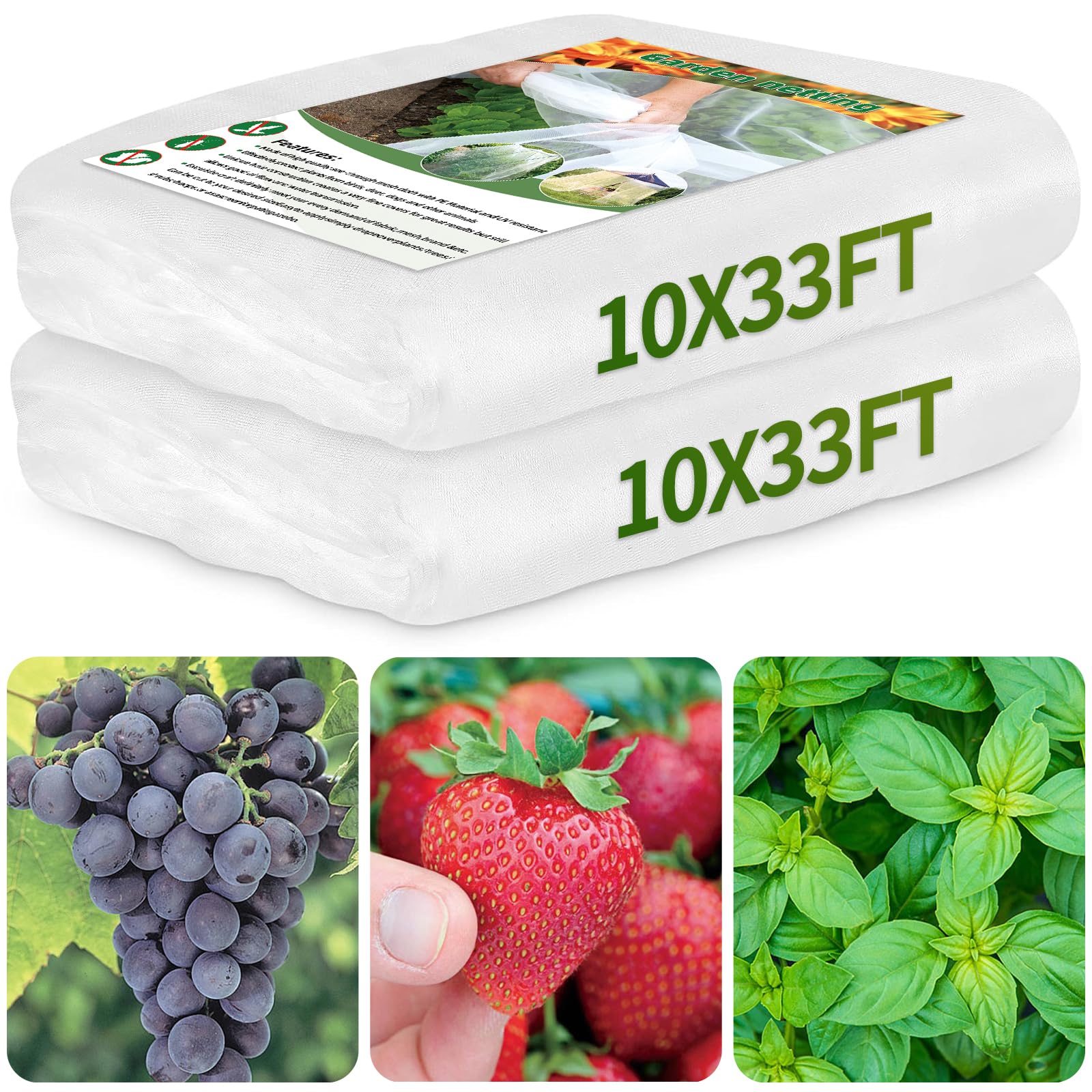 HENAYUK garden netting over plants showing breathable ultra-fine mesh for vegetables