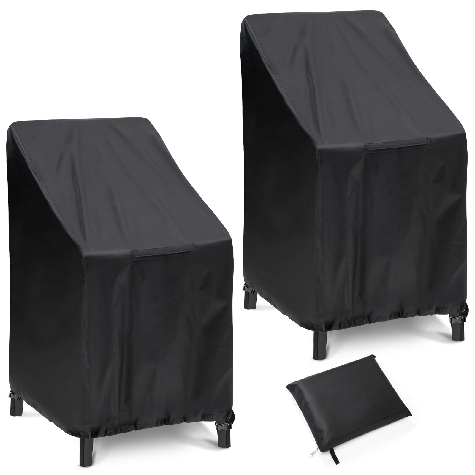 HENAYUK outdoor chair cover on stackable chairs provides rain protection