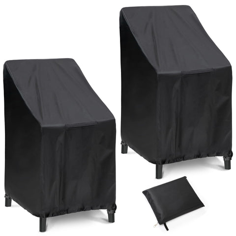 HENAYUK outdoor chair cover on stackable chairs provides rain protection